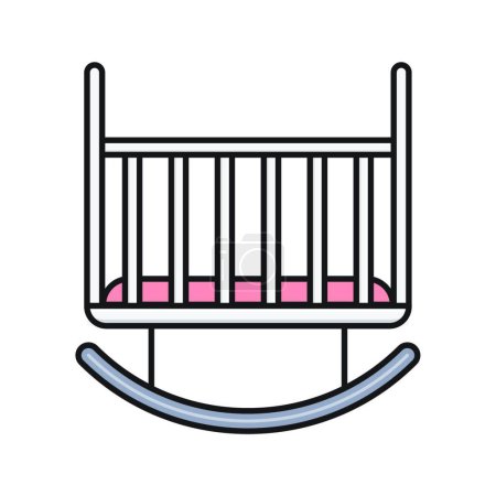 Ilustración de Icono cama de bebé vector ilustración - Imagen libre de derechos