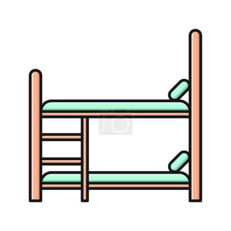 Téléchargez les illustrations : Double bed icon vector illustration - en licence libre de droit