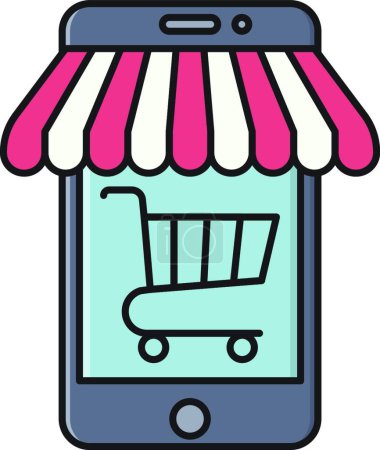 Illustration for Online shopping  web icon vector illustration - Royalty Free Image