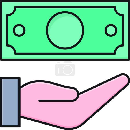 Téléchargez les illustrations : Icône d'argent, illustration vectorielle - en licence libre de droit