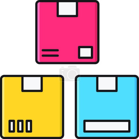 Ilustración de Paquetes icono vector ilustración - Imagen libre de derechos