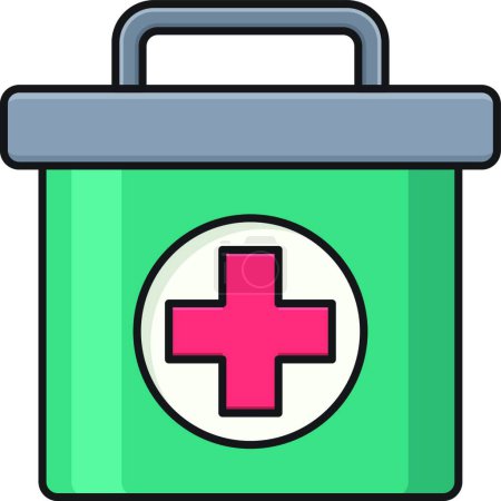 Téléchargez les illustrations : Emergency kit icon vector illustration - en licence libre de droit