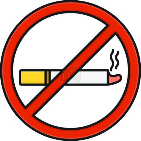 Téléchargez les illustrations : No smoke icon vector illustration - en licence libre de droit