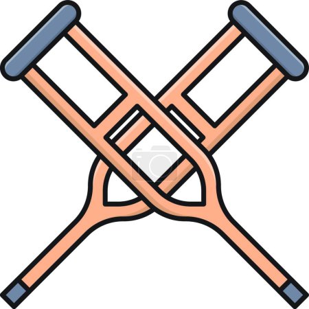 Illustration for Crutches icon vector illustration - Royalty Free Image