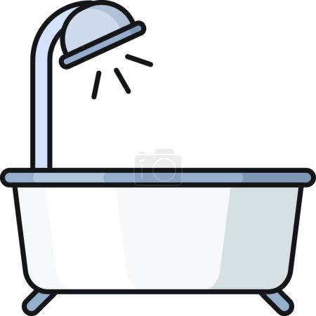 Téléchargez les illustrations : Illustration vectorielle d'icône de toile de baignoire - en licence libre de droit