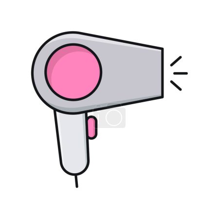 Illustration for Hairdryer  web icon vector illustration - Royalty Free Image