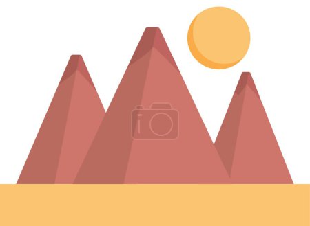 Ilustración de "pirámide "icono plano, ilustración vectorial - Imagen libre de derechos