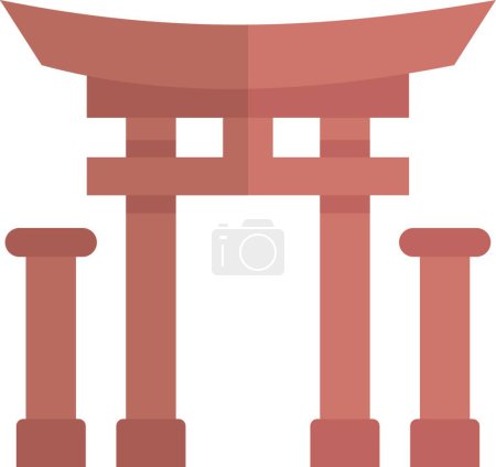 Téléchargez les illustrations : "Japonais "icône plate, illustration vectorielle - en licence libre de droit