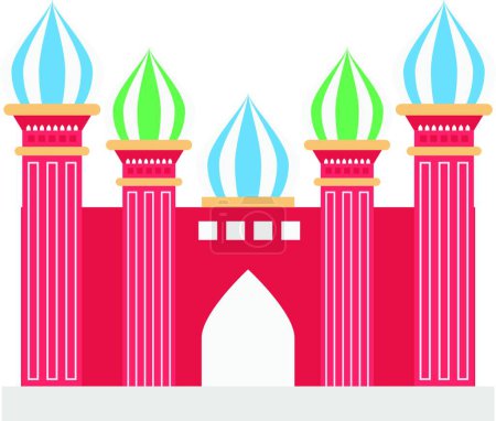 Téléchargez les illustrations : Illustration vectorielle icône mosquée - en licence libre de droit