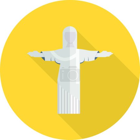 Téléchargez les illustrations : Icône plate de Jésus, illustration vectorielle - en licence libre de droit
