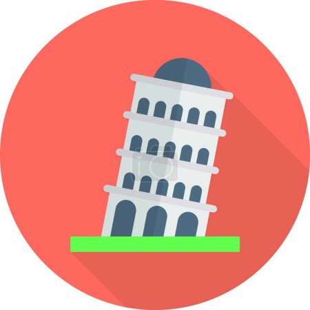 Téléchargez les illustrations : "tower " flat icon, vector illustration - en licence libre de droit