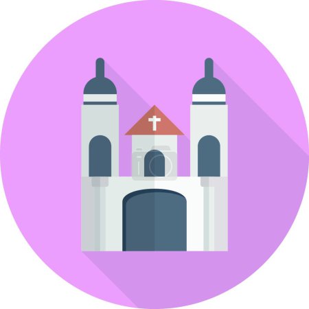 Téléchargez les illustrations : Bâtiment de la chapelle, icône vectorielle simple - en licence libre de droit