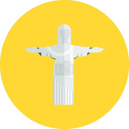 Téléchargez les illustrations : Sculpture de Jésus, icône vectorielle simple - en licence libre de droit