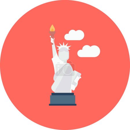Téléchargez les illustrations : Statue de la Liberté, simple icône vectorielle - en licence libre de droit