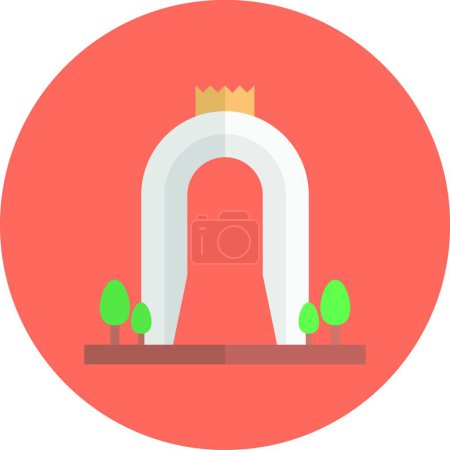 Illustration for Famous architecture, simple vector icon - Royalty Free Image
