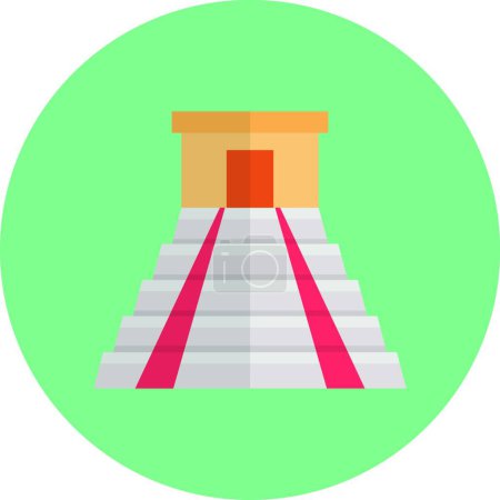 Illustration for Chichen itza, simple vector icon - Royalty Free Image