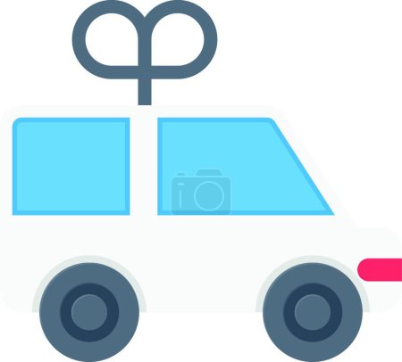 Téléchargez les illustrations : Jouets de voiture, icône vectorielle simple - en licence libre de droit