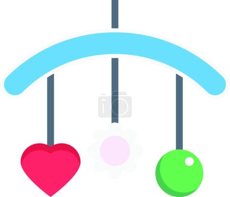 Illustration for Hanging toys, simple vector icon - Royalty Free Image