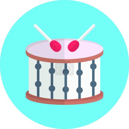 Illustration for Drum web icon vector illustration - Royalty Free Image