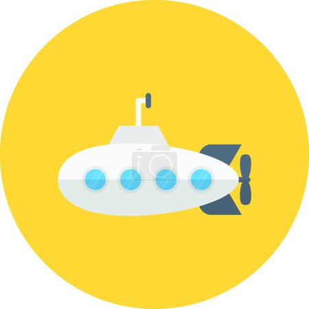 Ilustración de Submarine web icon vector illustration - Imagen libre de derechos
