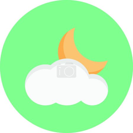 Ilustración de "nubes "icono plano, ilustración vectorial - Imagen libre de derechos
