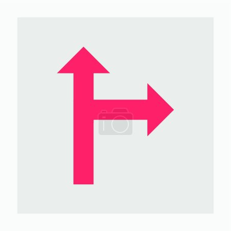 Illustration for Arrows on road, simple signpost vector icon - Royalty Free Image