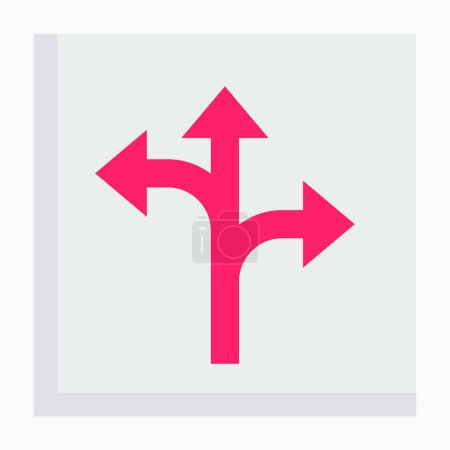 Ilustración de Flechas en la carretera, icono de vector simple - Imagen libre de derechos