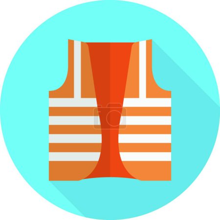 Illustration for Safety jacket, simple vector icon - Royalty Free Image