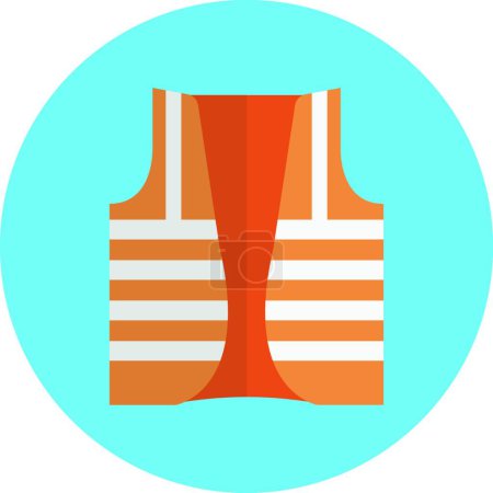 Illustration for Safety jacket, simple vector icon - Royalty Free Image