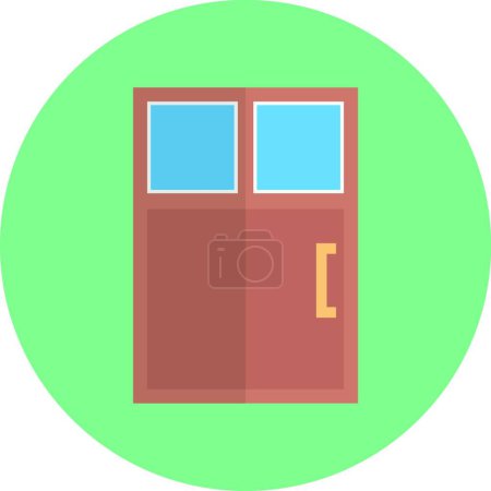 Téléchargez les illustrations : Door  web icon vector illustration - en licence libre de droit