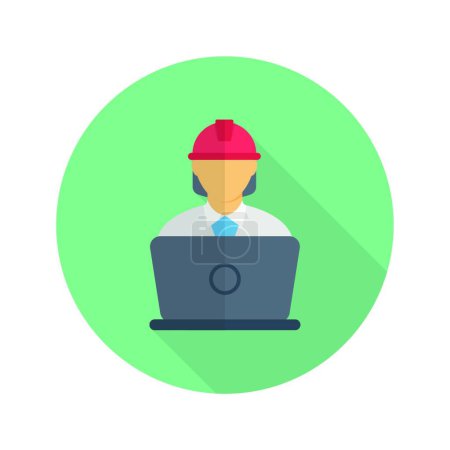 Illustration for Engineer web icon, vector illustration - Royalty Free Image