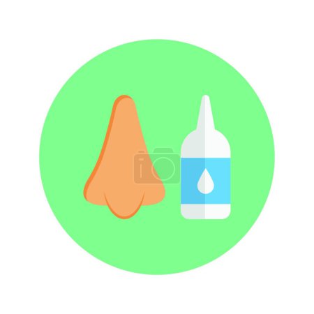 Illustration for Nose drops, simple vector icon - Royalty Free Image