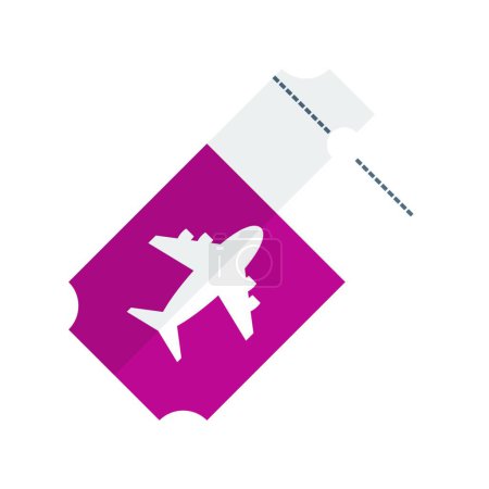 Téléchargez les illustrations : Billet d'avion, icône vectorielle simple - en licence libre de droit