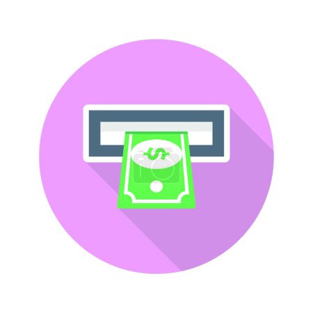Téléchargez les illustrations : "cash "illustration vectorielle icône web - en licence libre de droit