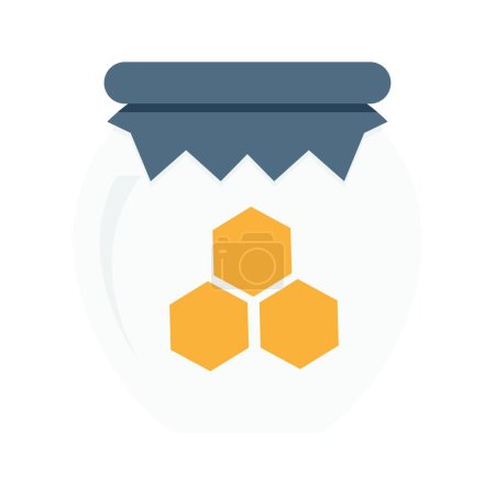 Illustration for Jar with honey, simple food icon - Royalty Free Image