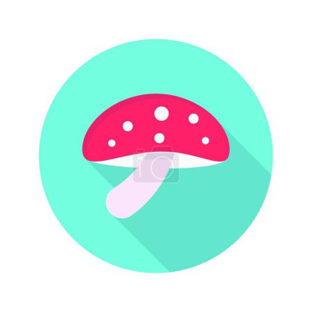 Téléchargez les illustrations : Mouche champignon agarique, simple icône de légumes de couleur - en licence libre de droit