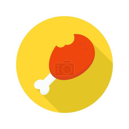 Téléchargez les illustrations : Illustration vectorielle d'icône de jambe de poulet - en licence libre de droit