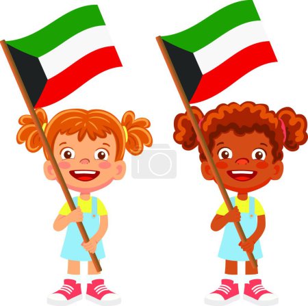 Photo pour "drapeau kuwait dans la main mis
" - image libre de droit