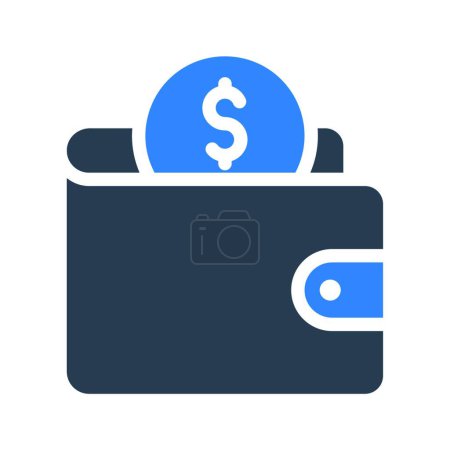 Téléchargez les illustrations : Icône de portefeuille, illustration simple web - en licence libre de droit