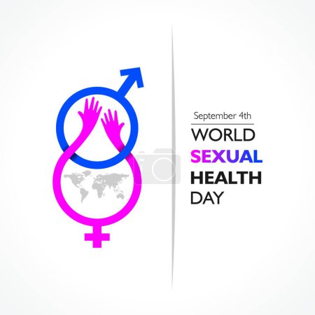 Ilustración de Concepto del Día Mundial de la Salud Sexual que se celebra el 4 de septiembre - Imagen libre de derechos