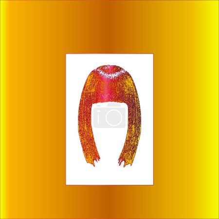 Ilustración de Silueta de peinado. Un gran conjunto para peinar el cabello dorado para las mujeres. Fondo blanco y dorado - Imagen libre de derechos