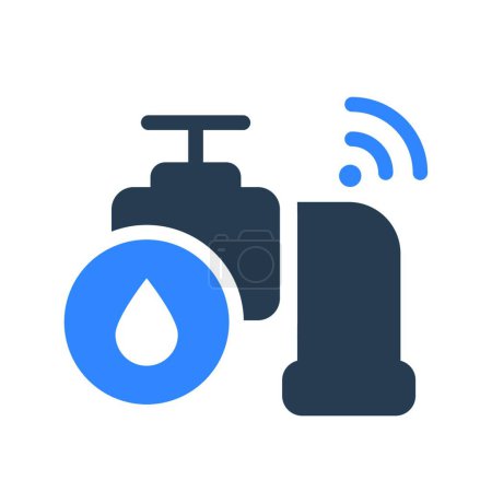 Téléchargez les illustrations : Illustration vectorielle icône robinet d'eau - en licence libre de droit