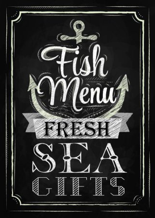 Illustration for Poster fish menu, vector illustration simple design - Royalty Free Image
