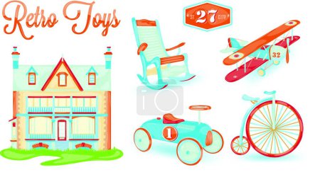 Téléchargez les illustrations : Icône de jouet rétro, illustration vectorielle design simple - en licence libre de droit