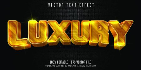 Illustration for Luxury text, shiny golden style editable text effect - Royalty Free Image