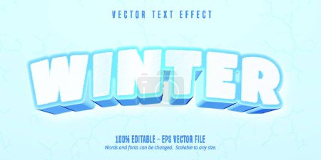 Ilustración de Texto de invierno, estilo de juego de dibujos animados efecto de texto editable - Imagen libre de derechos