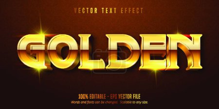 Illustration for Golden text, shiny gold style editable text effect, vector illustration simple design - Royalty Free Image