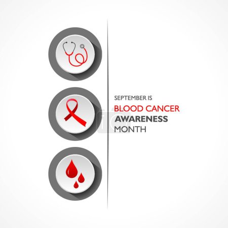 Illustration for Blood Cancer Awareness Month observed in September. - Royalty Free Image