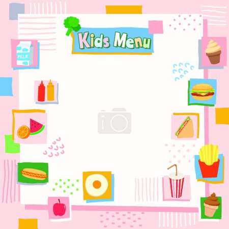 Illustration for Kids menu, vector illustration simple design - Royalty Free Image