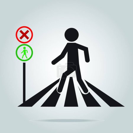Ilustración de Señal de cruce de peatones, ilustración de la señal de tráfico escolar - Imagen libre de derechos